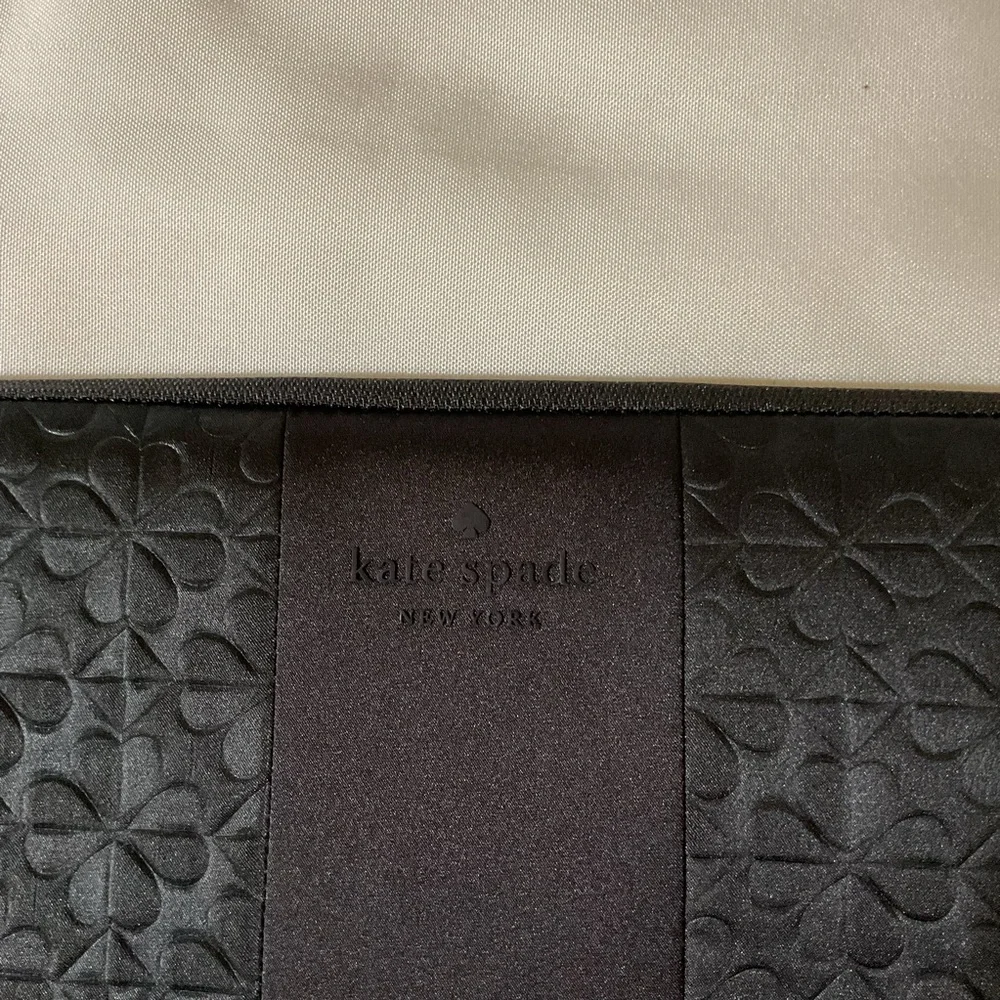kate spade Black Quilted Tech Sleeve with Floral Motif